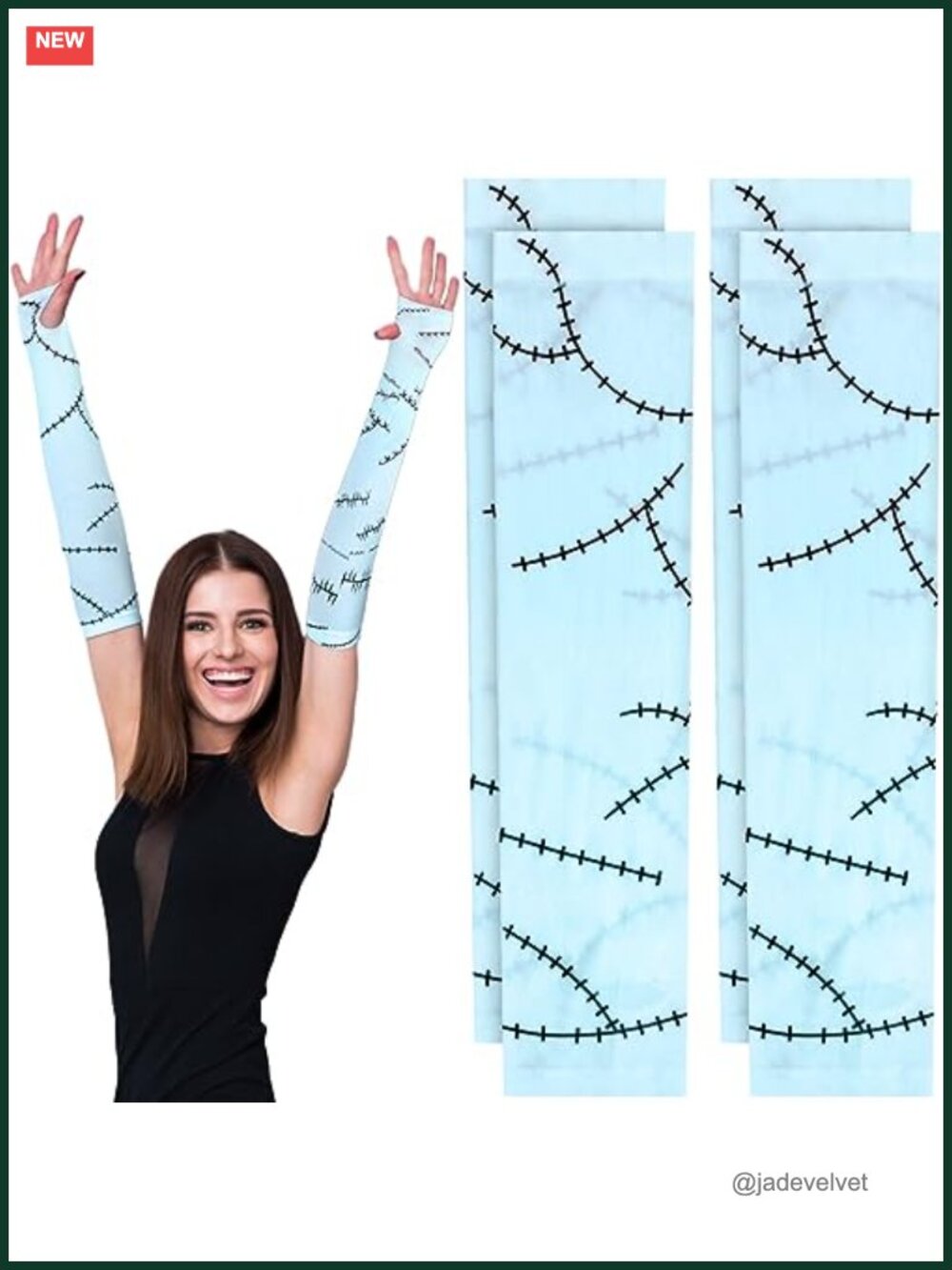 Halloween Arm Sleeves Stitched Scar Costume Accessory Lightweight
